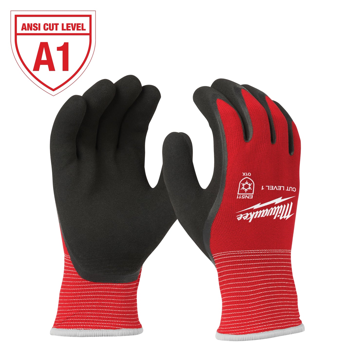 Milwaukee Cut Level 1 Winter Dipped Gloves - M — 48-22-8911