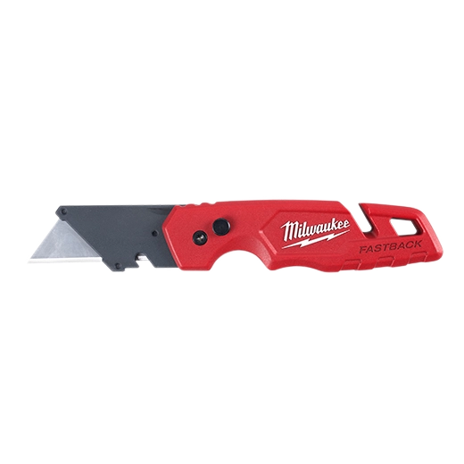 Milwaukee FASTBACK™ Folding Utility Knife with Blade Storage and 50 pc Blades — 48-22-1504