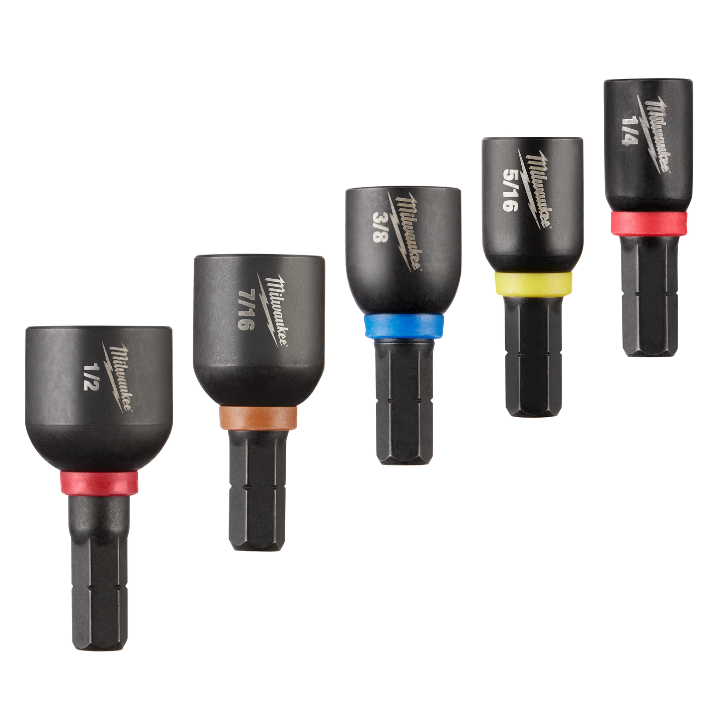 Milwaukee 5 PC SHOCKWAVE™ Impact Duty 1" Insert Magnetic Nut Driver Set — 49-66-4563