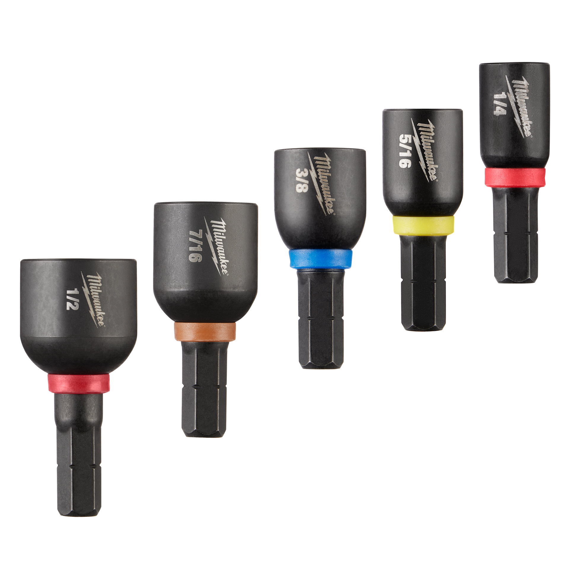 Milwaukee 5 PC SHOCKWAVE™ Impact Duty 1" Insert Magnetic Nut Driver Set — 49-66-4563