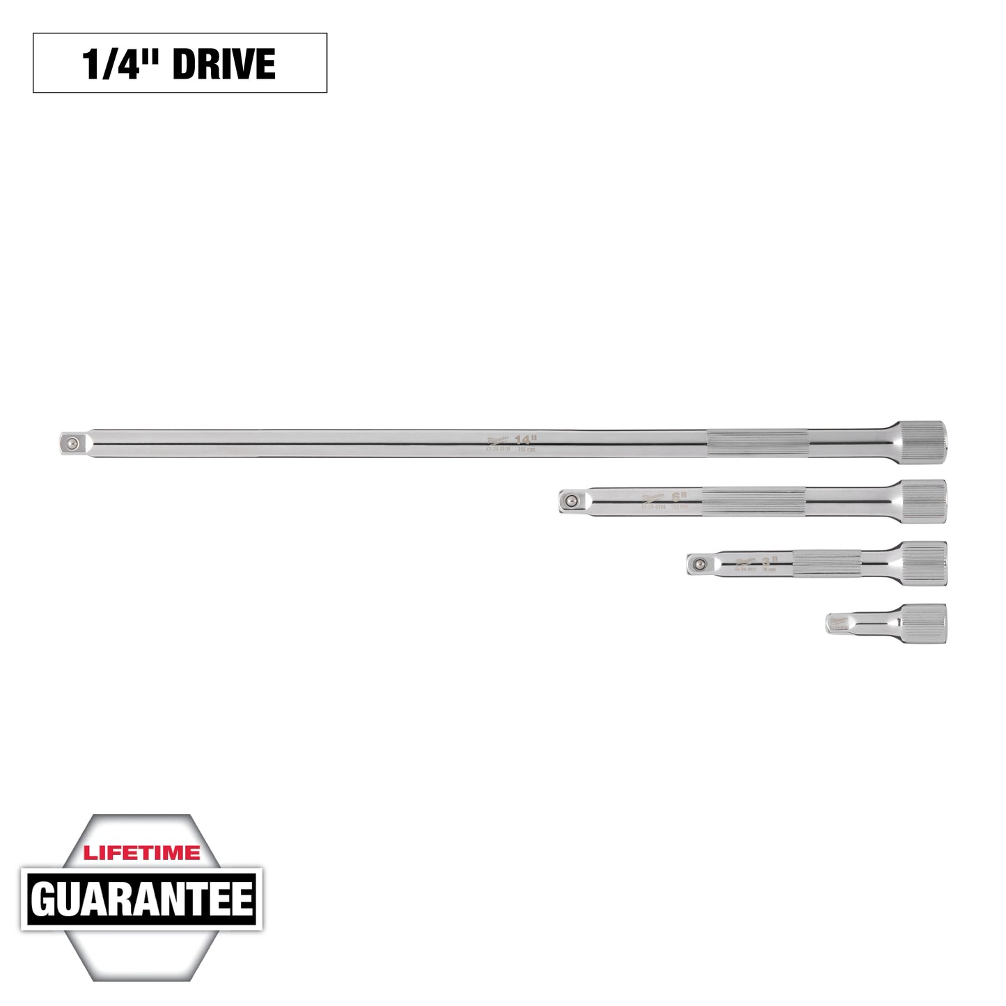 Milwaukee 4 pc 1/4” Drive Extension Set — 48-22-9340