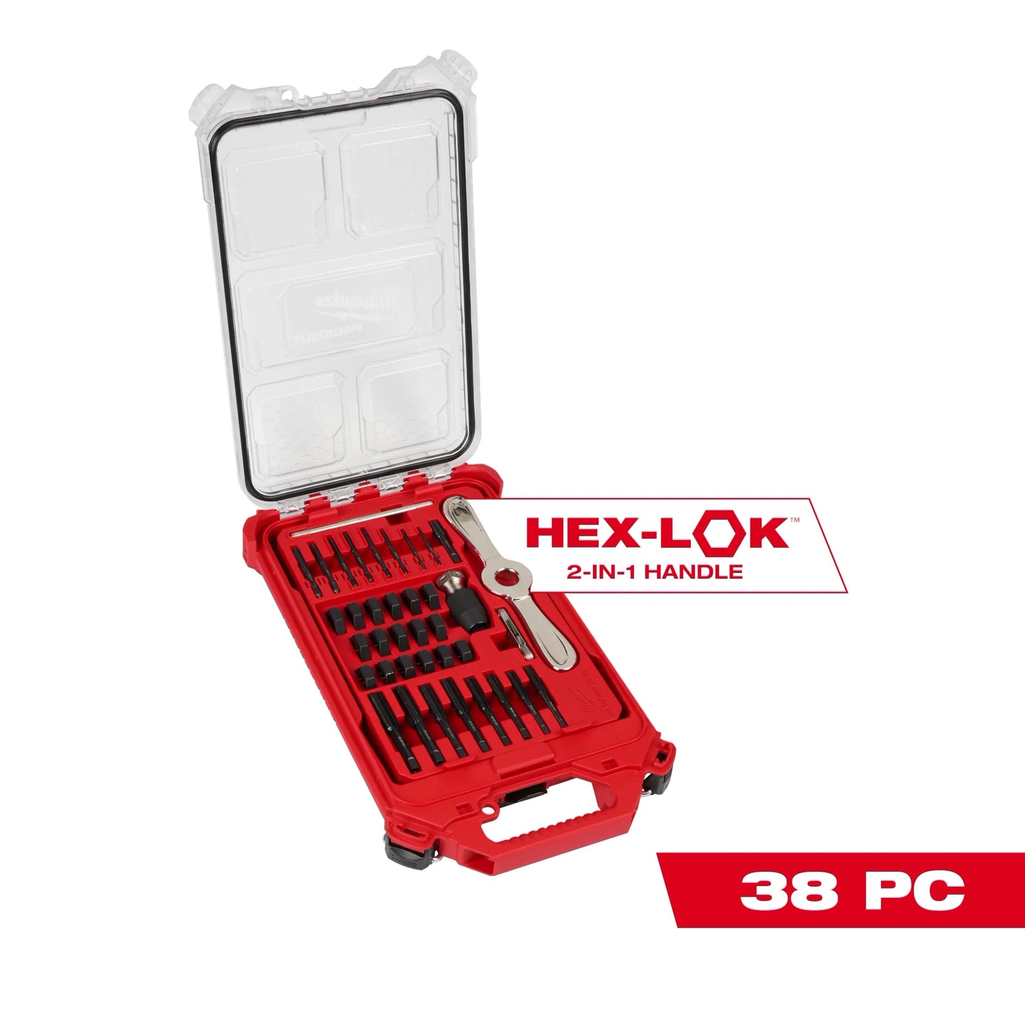 Milwaukee 38 PC SAE Tap & Die PACKOUT™ Set w/ HEX-LOK™ 2-in-1 Handle — 49-22-5604
