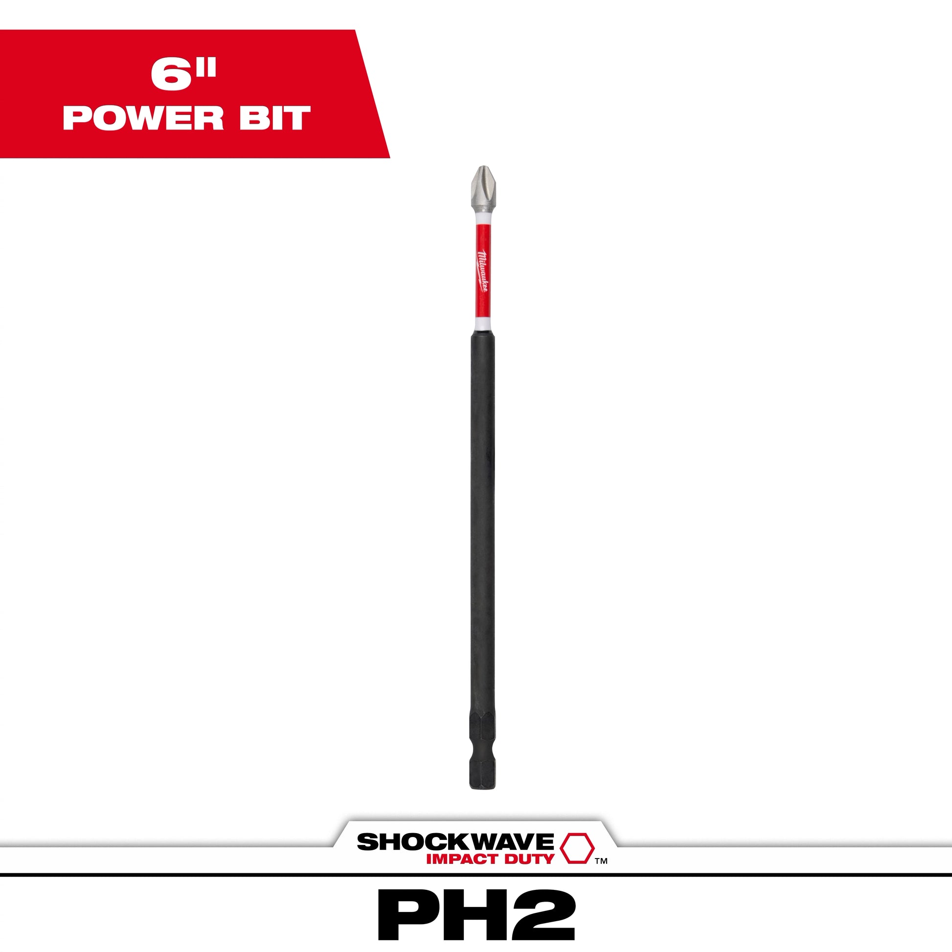Milwaukee SHOCKWAVE™ Impact Duty 6" Phillips #2 Power Bit — 48-32-4802