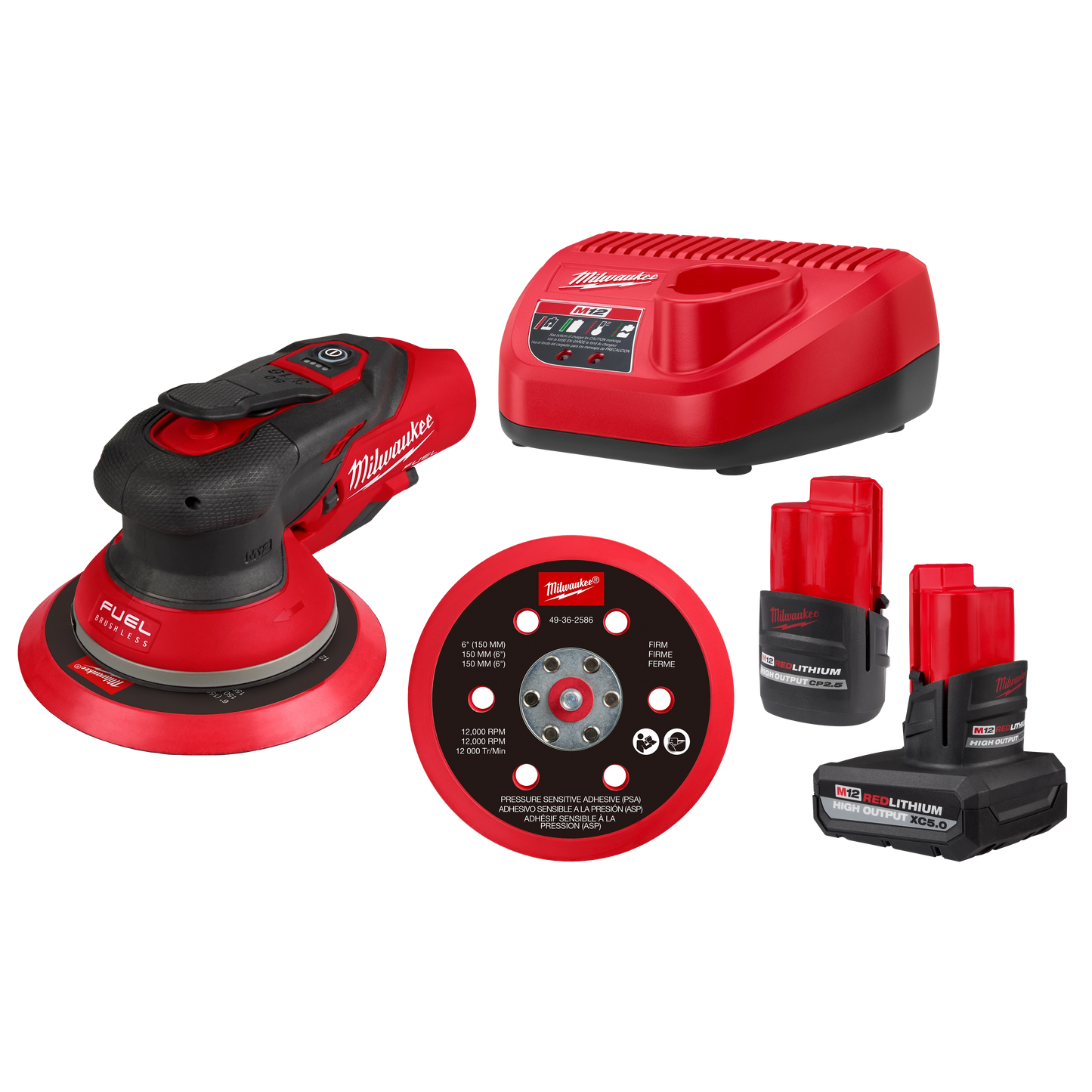 Milwaukee M12 FUEL™ 6" Random Orbital Sander Kit (3/16") — 2585-22CX
