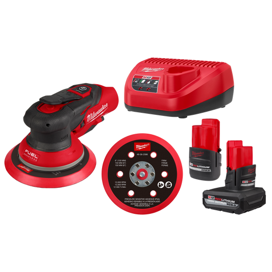 Milwaukee M12 FUEL™ 6" Random Orbital Sander Kit (3/16") — 2585-22CX
