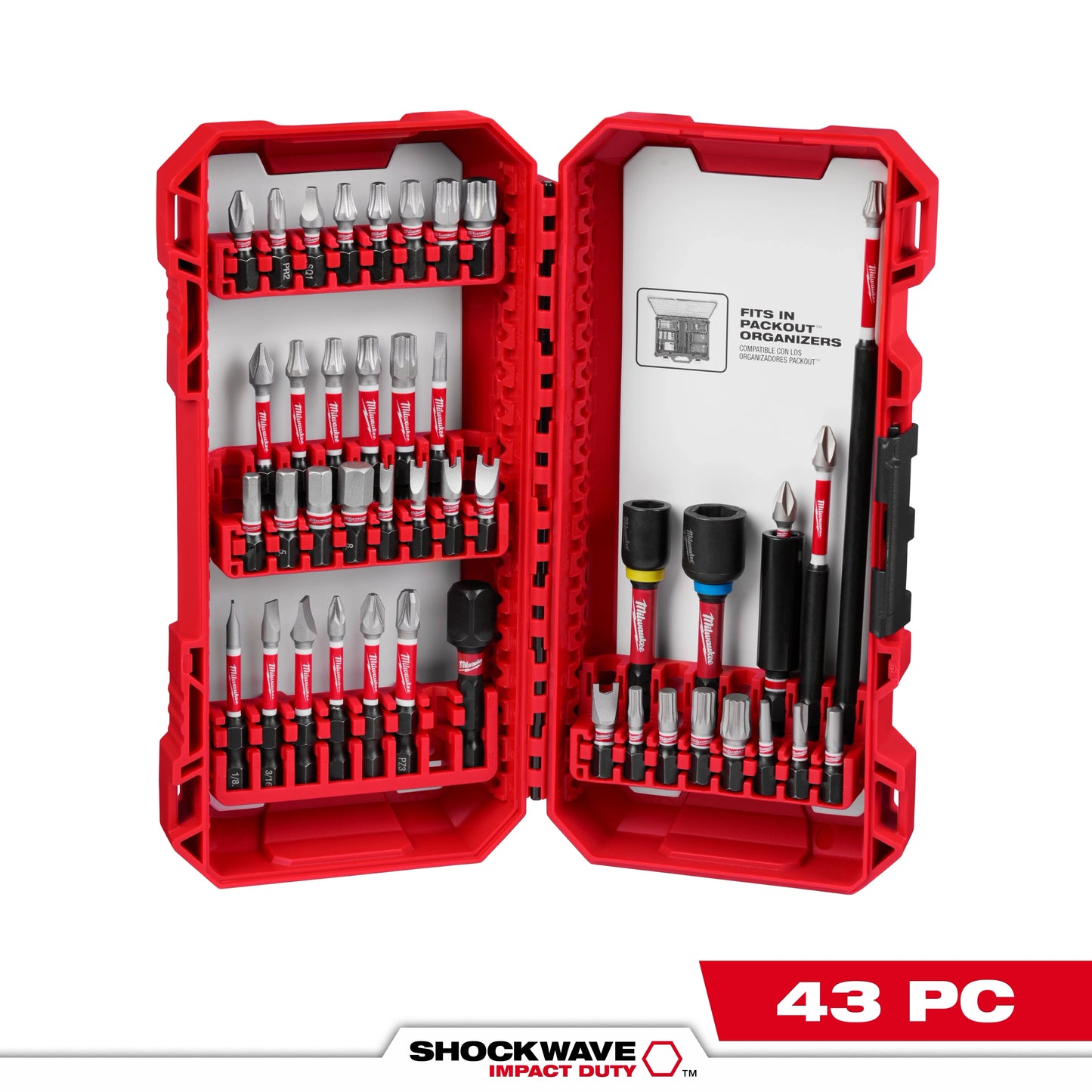 Milwaukee 43 PC SHOCKWAVE™ Impact Duty Driver Bit Auto Set — 48-32-4033