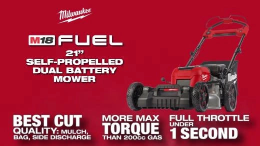Milwaukee M18 FUEL™ 21" Self-Propelled Dual Battery Mower Kit — 2823-22HD