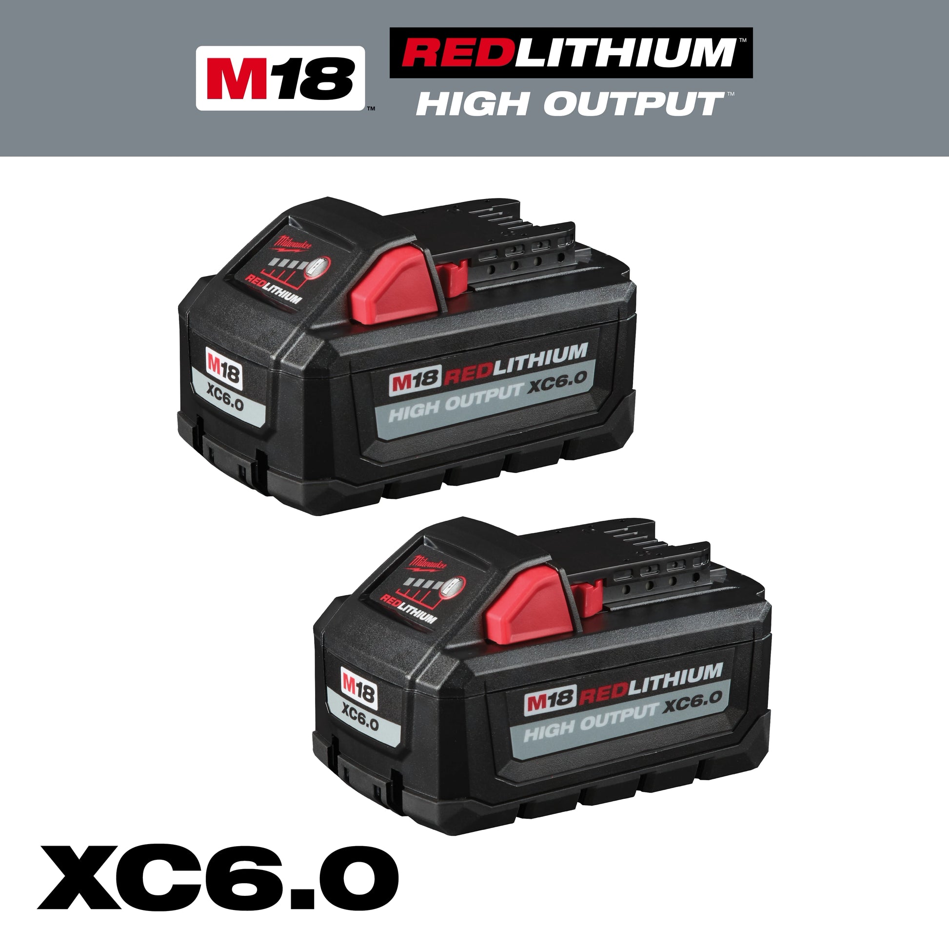 Milwaukee M18™ REDLITHIUM™ HIGH OUTPUT™ XC6.0 Battery Pack (2 Pk) — 48-11-1862