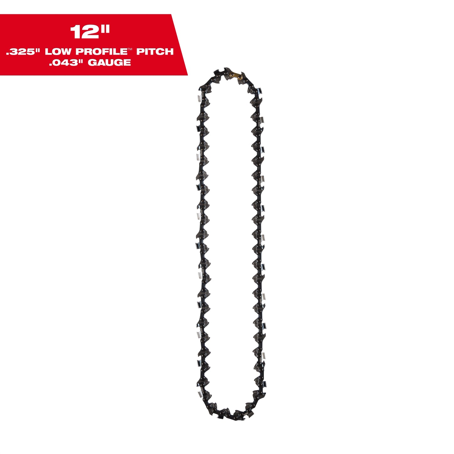 Milwaukee 12" .325" LOW PROFILE™ Pitch, .043" Gauge Saw Chain — 49-16-2742