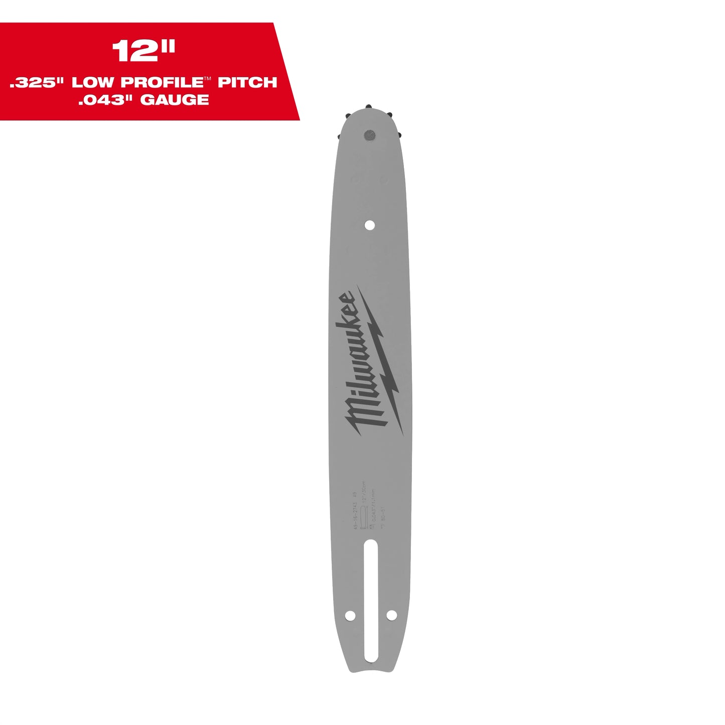 Milwaukee 12" .325" LOW PROFILE™ Pitch, .043" Gauge Guide Bar — 49-16-2743
