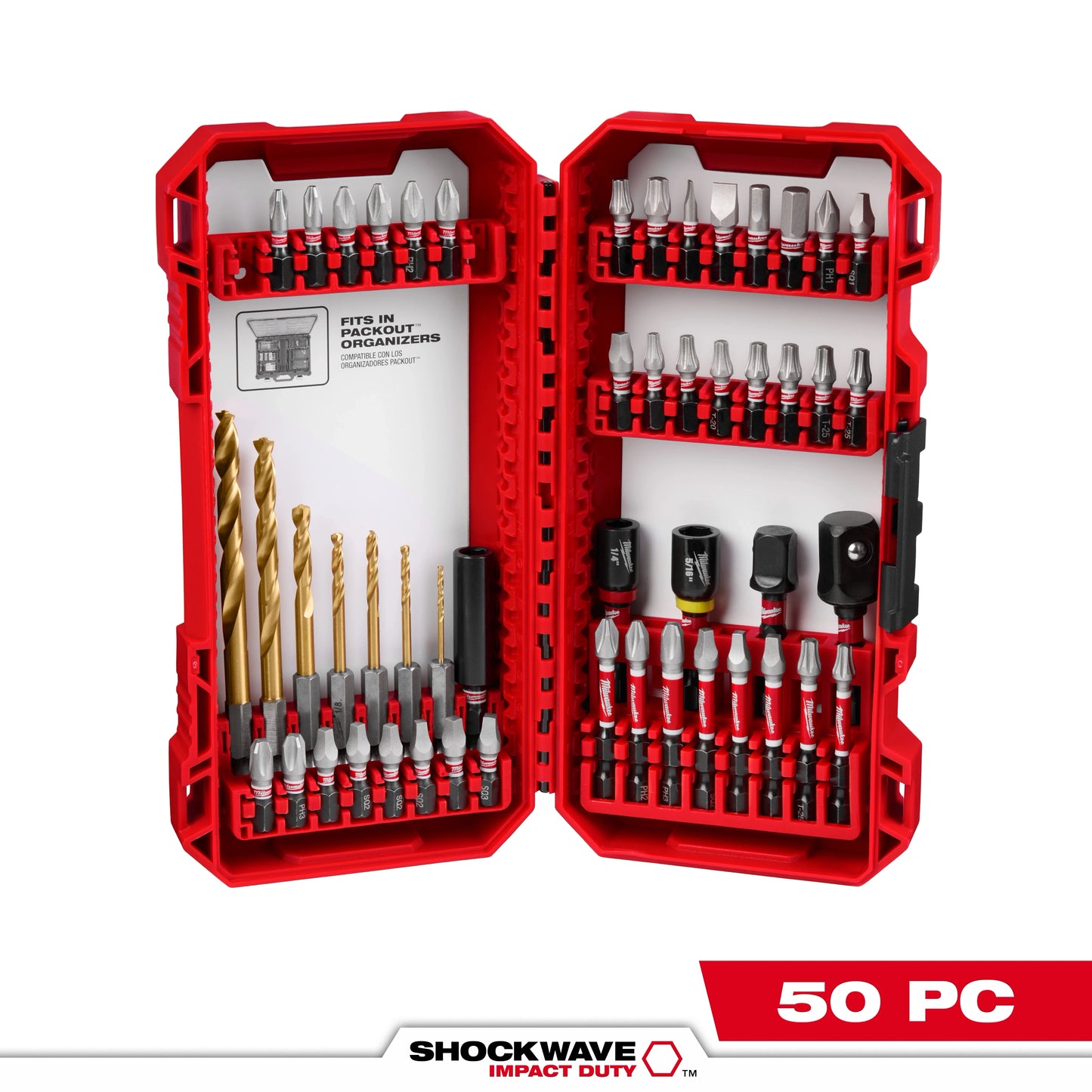 Milwaukee 50 PC SHOCKWAVE™ Impact Duty Drill & Drive Set – 50 PC — 48-32-4013