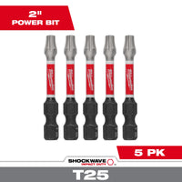 Milwaukee SHOCKWAVE™ Impact Duty 2"TORX® T25 Power Bits (5 PK) — 48-32-4685