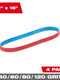 Milwaukee 1/2” x 18” 40/60/80/120 Grit Bandfile Belts – 4 pack variety — 48-80-9000