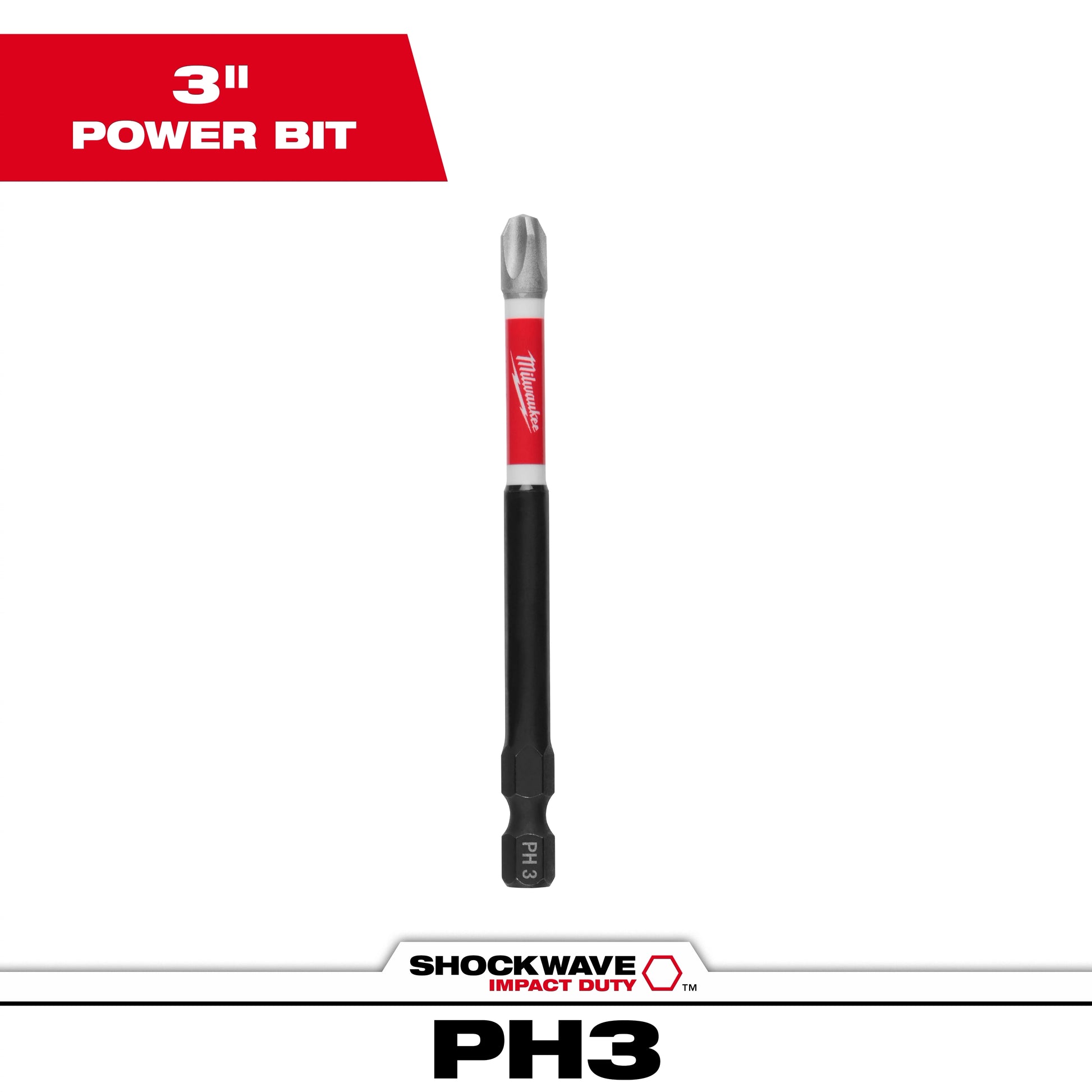 Milwaukee SHOCKWAVE™ Impact Duty 3-1/2" Phillips #3 Power Bit — 48-32-4563