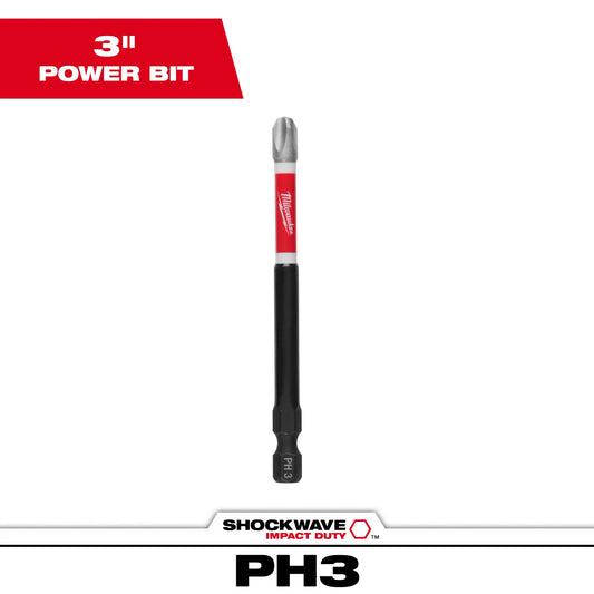 Milwaukee SHOCKWAVE™ Impact Duty 3-1/2" Phillips #3 Power Bit — 48-32-4563