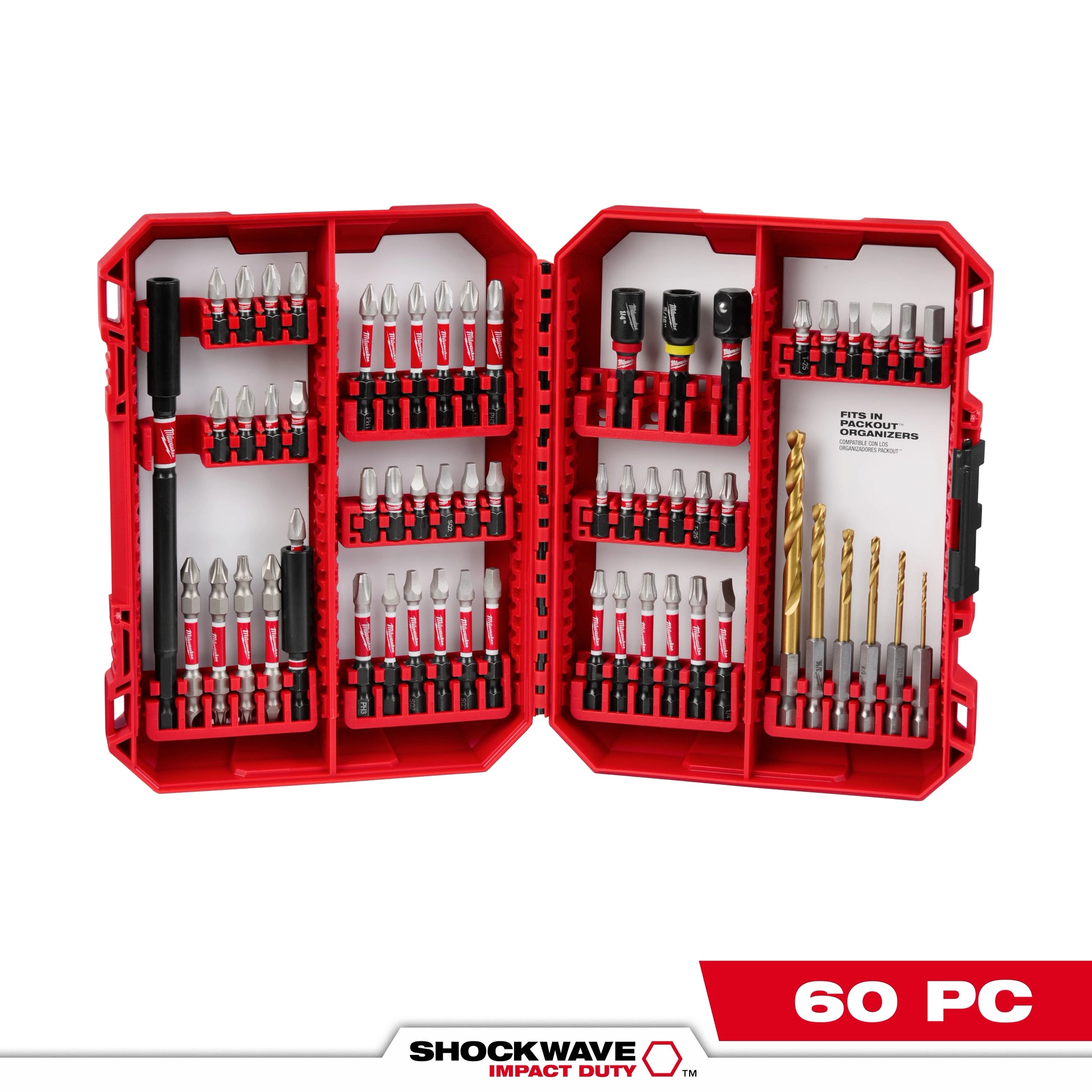 Milwaukee 60 PC SHOCKWAVE™ Impact Duty Drill & Drive Set — 48-32-4097