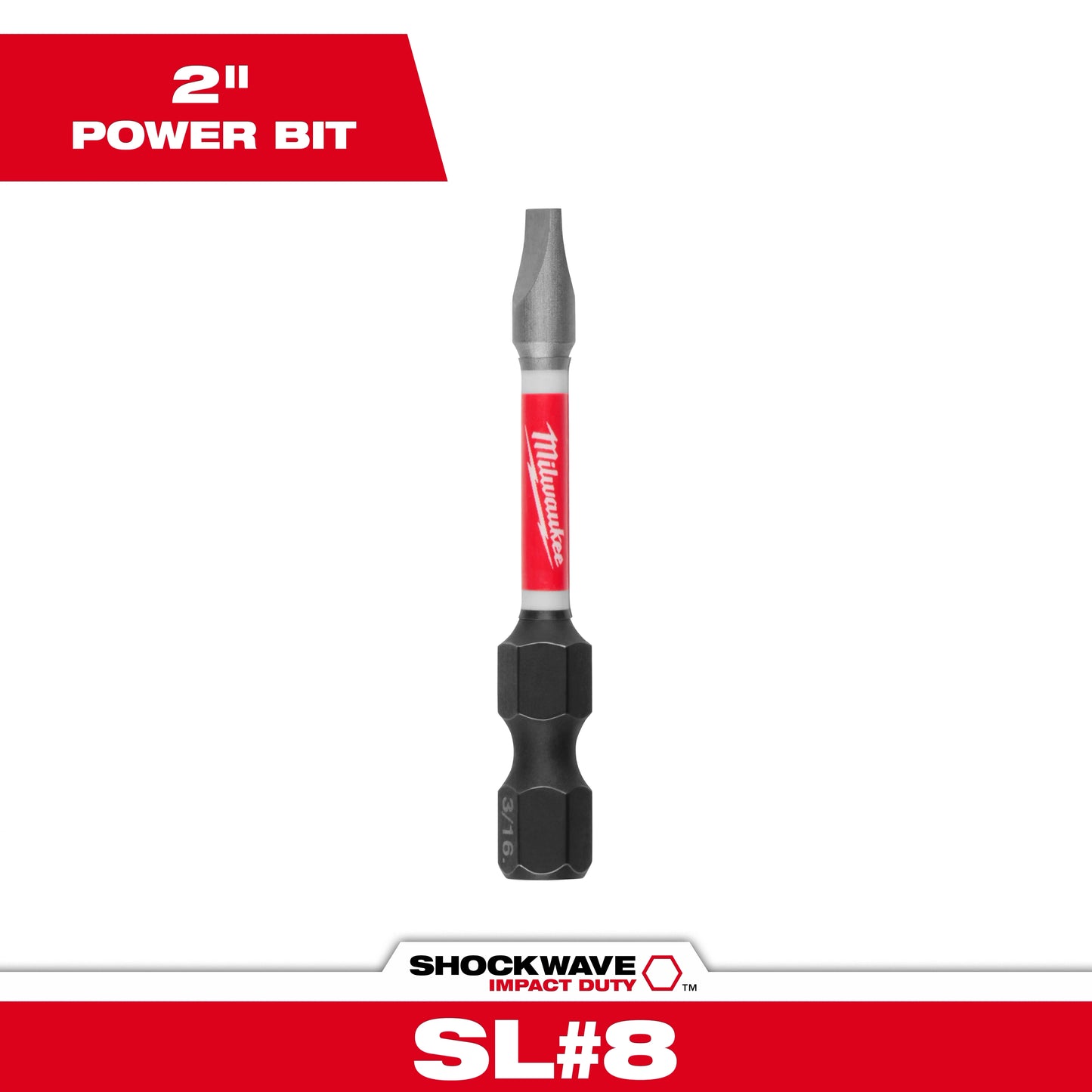Milwaukee SHOCKWAVE™ Impact Duty 2"Slotted 3/16" Power Bit — 48-32-4919