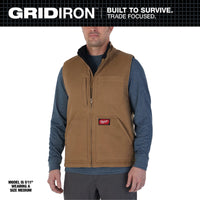 Milwaukee GRIDIRON™ Sherpa-Lined Vest - Brown 3X — 801BR-3X
