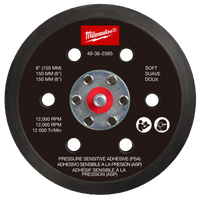 Milwaukee 6" Pressure Sensitive Adhesive Sander Backing Pad – Soft — 49-36-2585