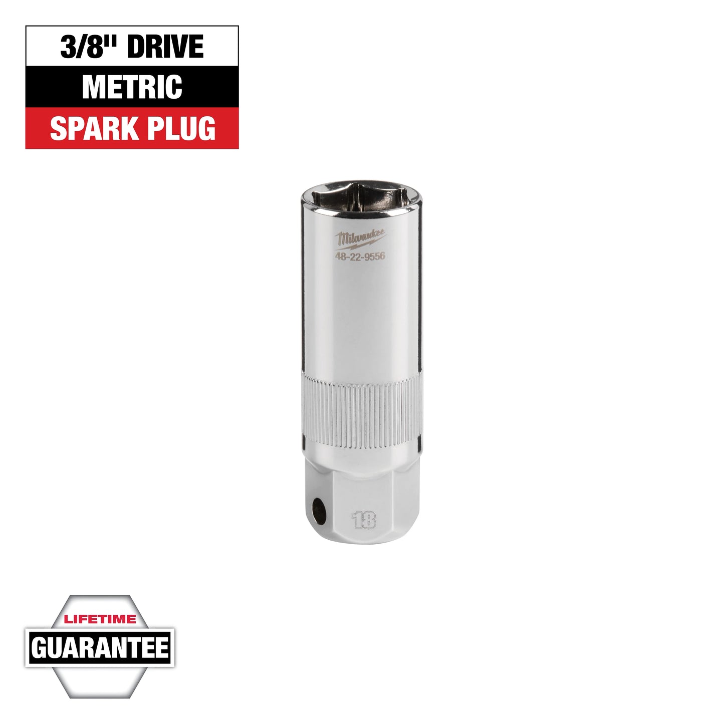 Milwaukee 3/8" Drive 18MM Spark Plug Socket — 48-22-9556