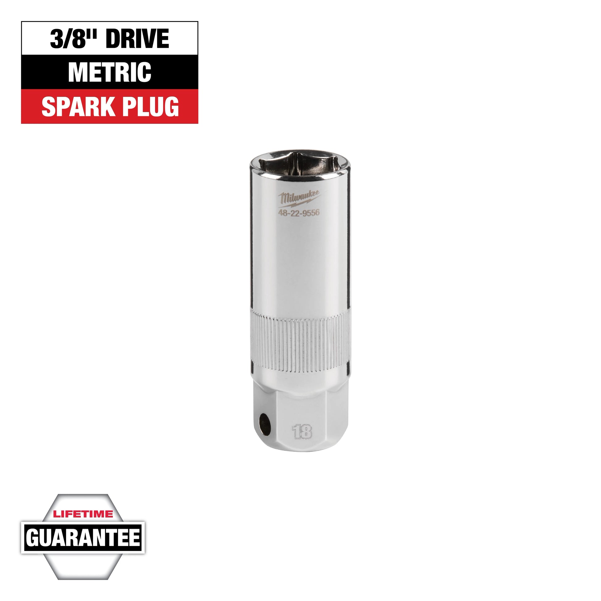 Milwaukee 3/8" Drive 18MM Spark Plug Socket — 48-22-9556