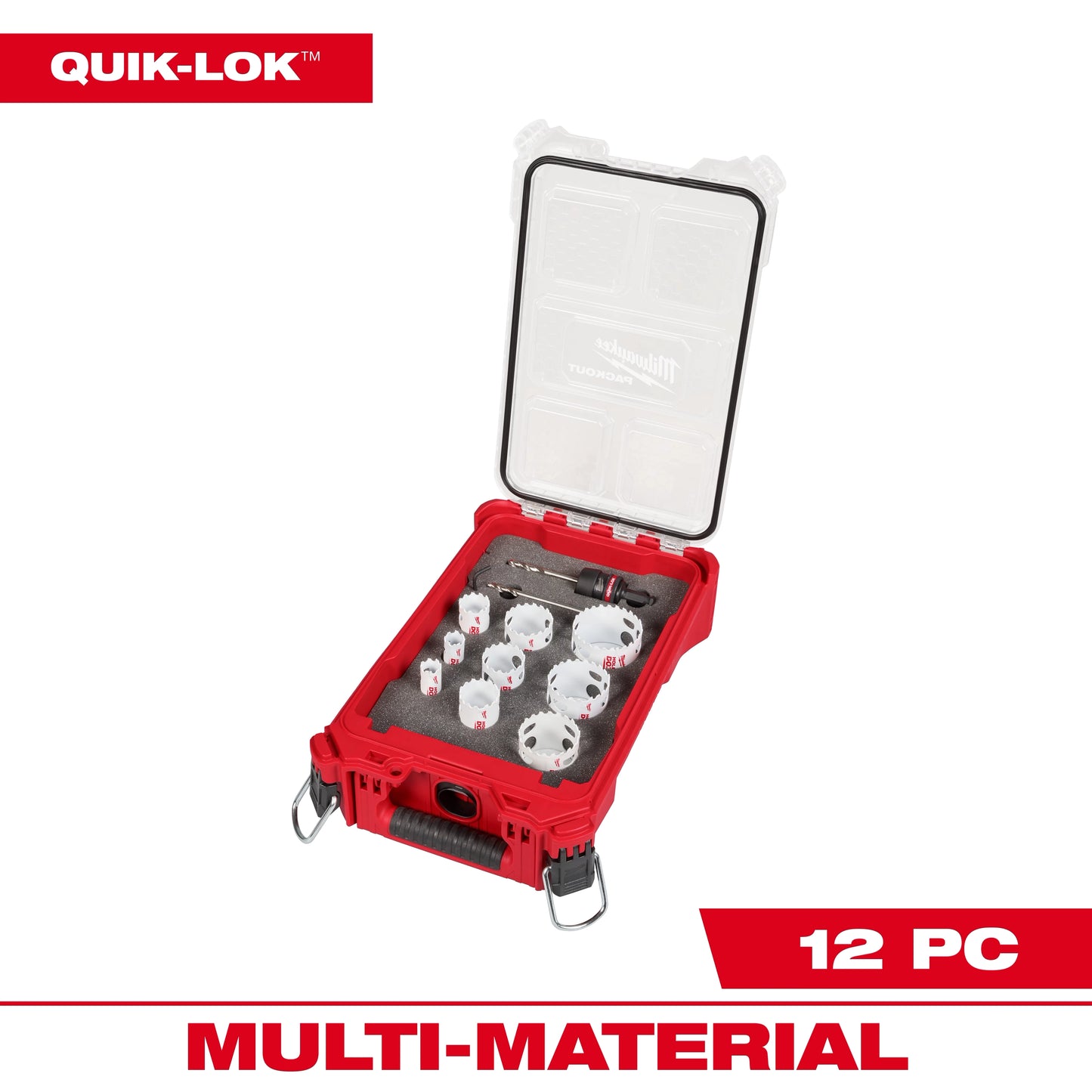 Milwaukee 12 PC QUIK LOK™ HOLE DOZER™ Bi-Metal Kit with PACKOUT™ Compact Organizer — 49-22-4702