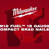 Milwaukee M12 FUEL™ 18 Gauge Compact Brad Nailer — 2541-20