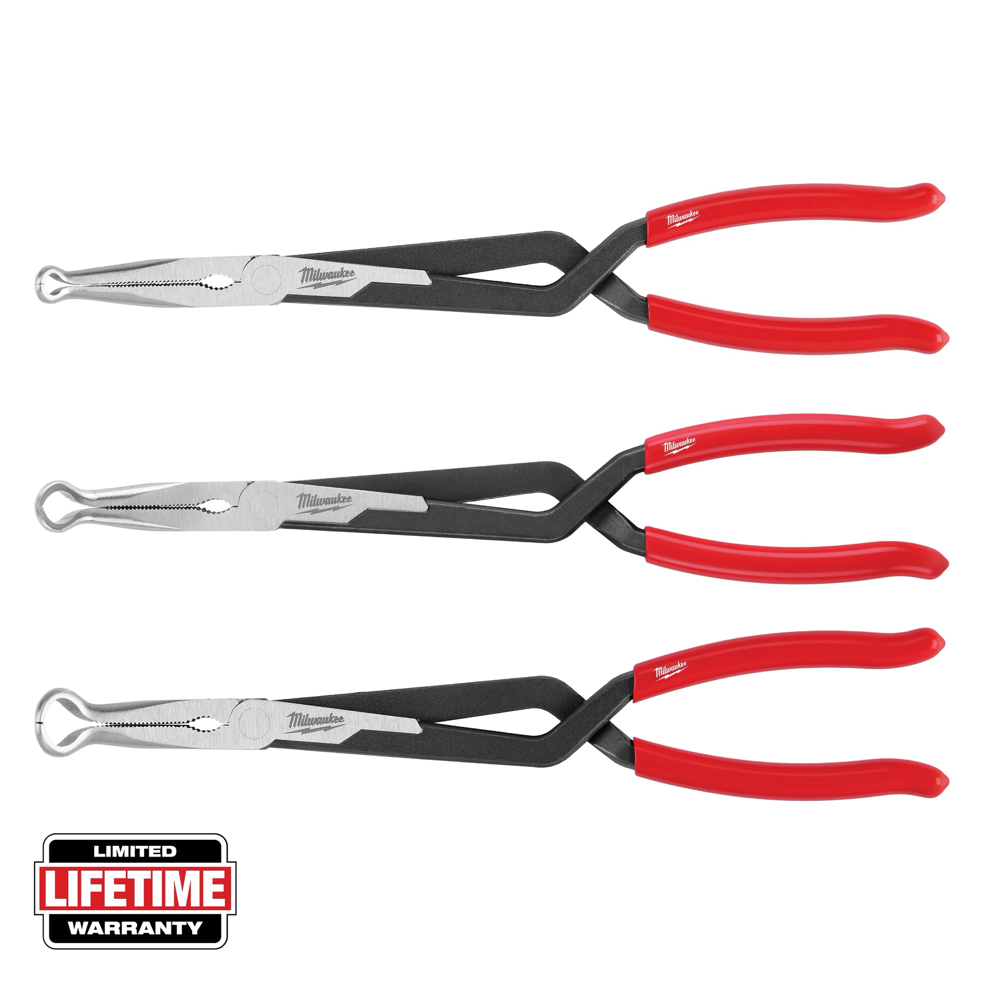 Milwaukee 3 PC Long Reach Hose Grip Pliers Set — 48-22-6563