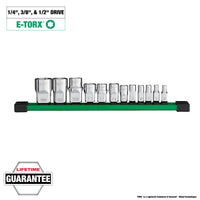 Milwaukee 12 pc 1/4”, 3/8”, & 1/2” Drive External TORX® Socket Set — 48-22-9570
