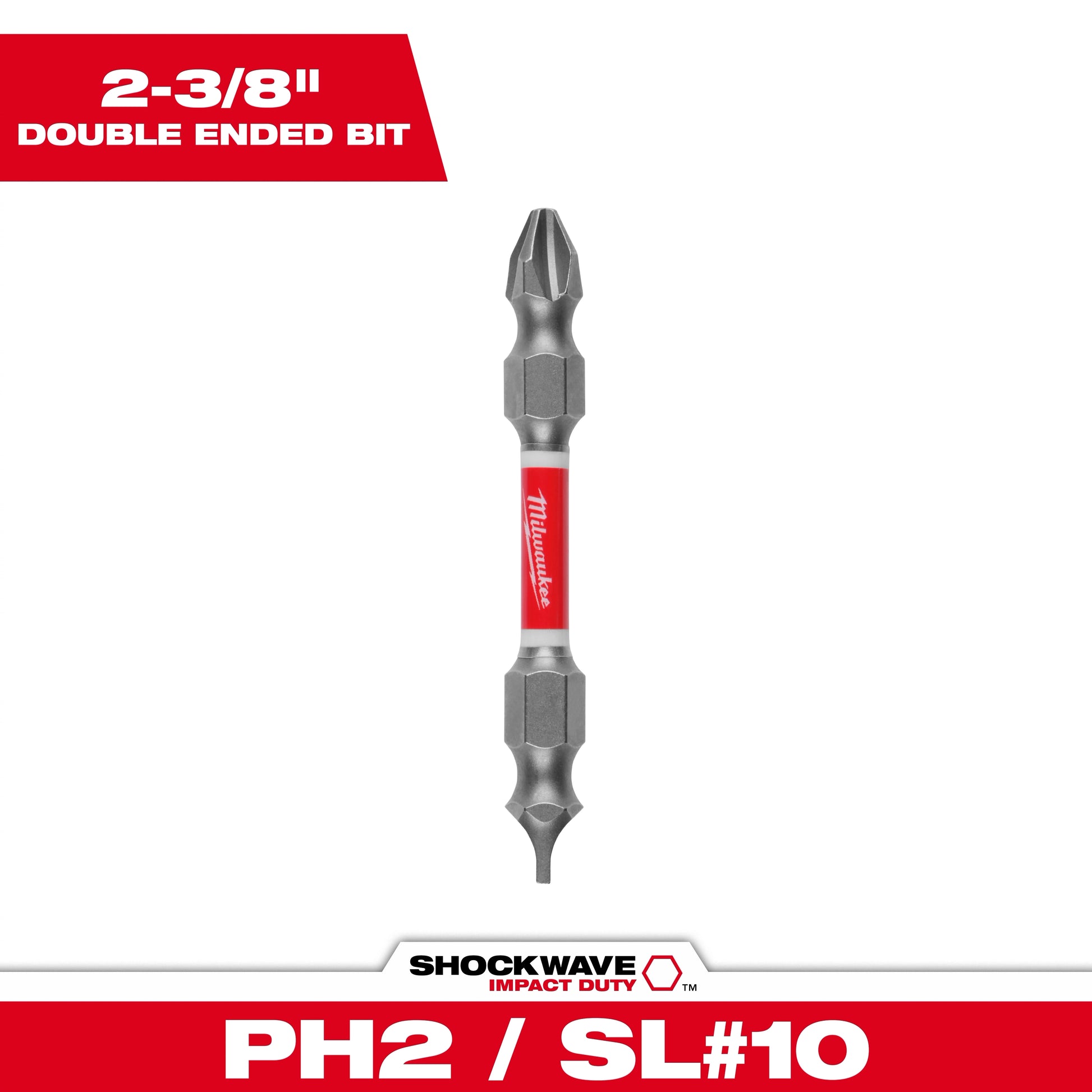 Milwaukee SHOCKWAVE™ PH2/SL #10 Impact Duty Double Ended Bit — 48-32-4310