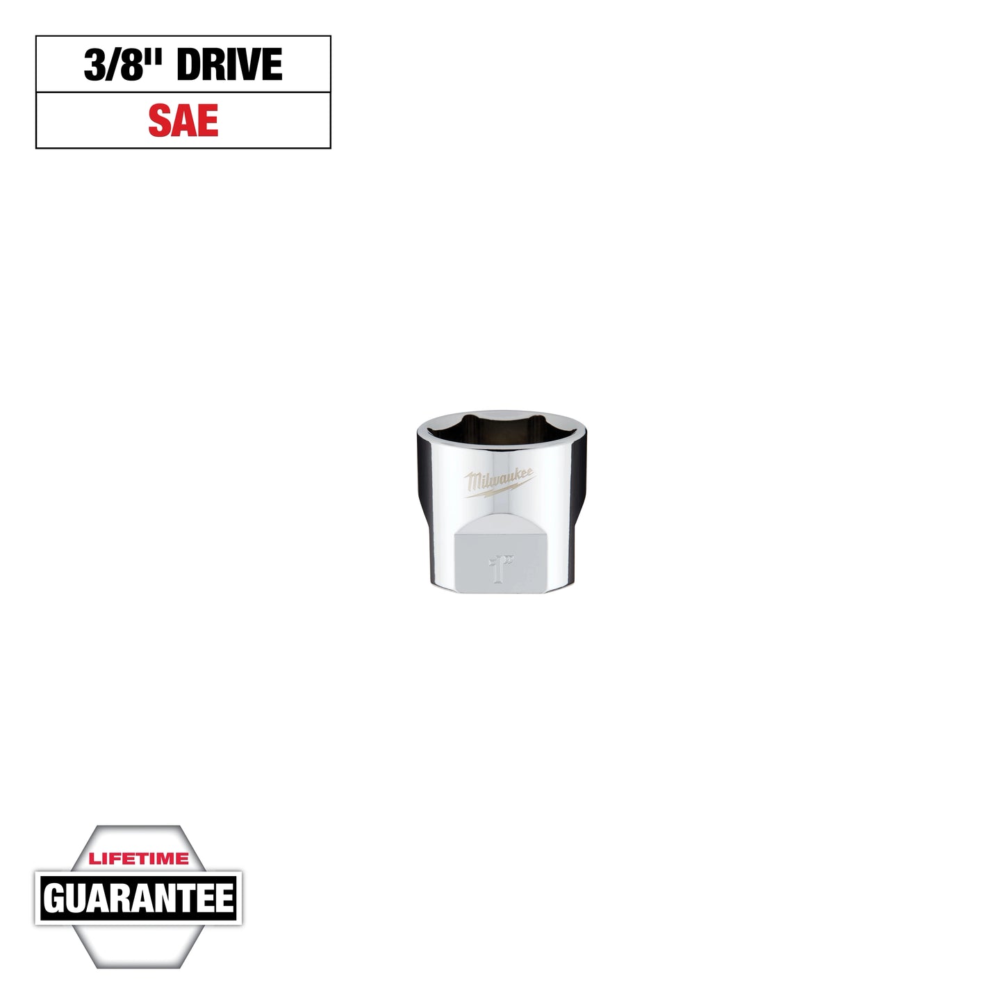 Milwaukee 3/8" Drive 1" SAE Socket with FOUR FLAT™ Sides — 45-34-9072