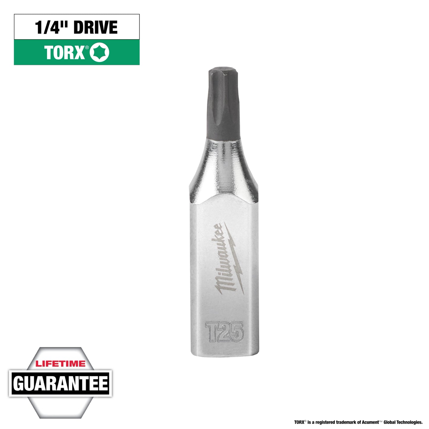 Milwaukee 1/4" Drive T25 TORX® Bit Socket — 45-34-1004