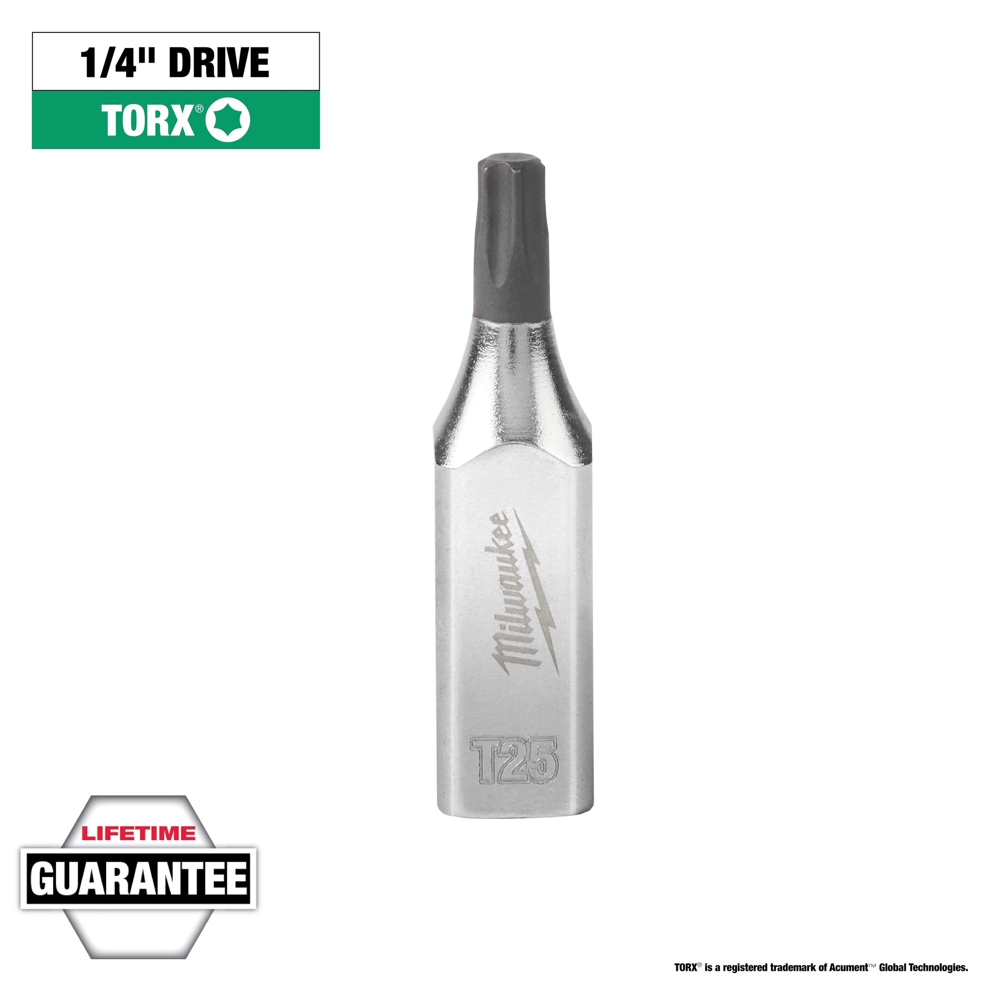 Milwaukee 1/4" Drive T25 TORX® Bit Socket — 45-34-1004