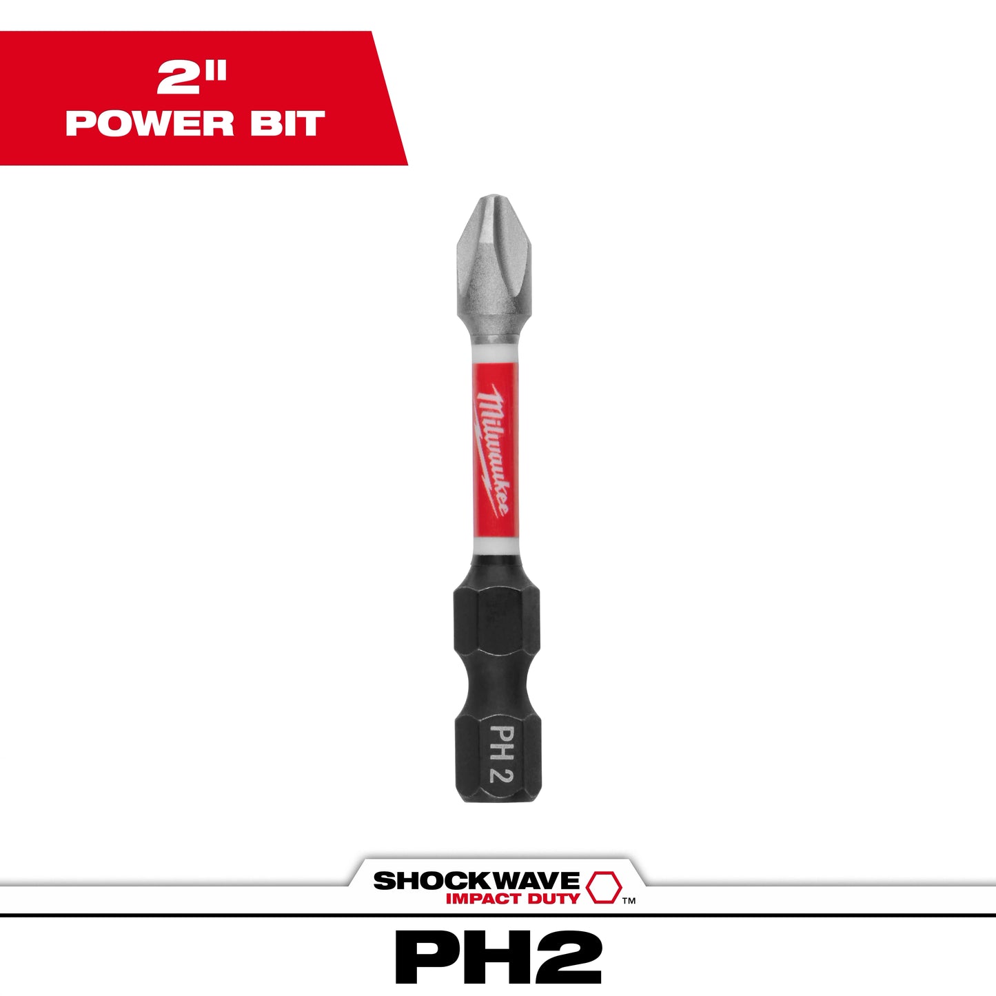 Milwaukee SHOCKWAVE™ Impact Duty 2" Phillips #2 Power Bit — 48-32-4462