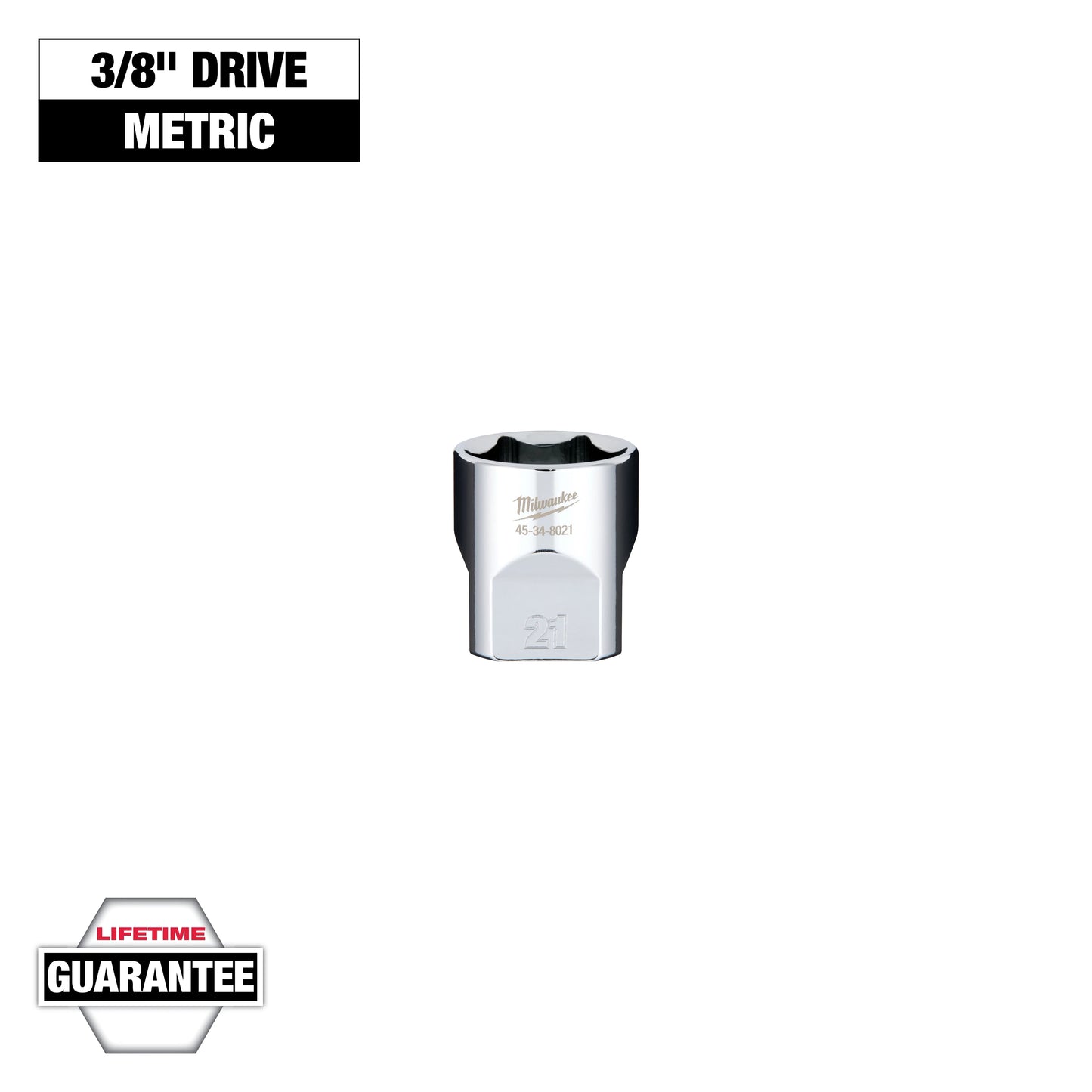 Milwaukee 3/8" Drive 21mm Socket — 45-34-8021