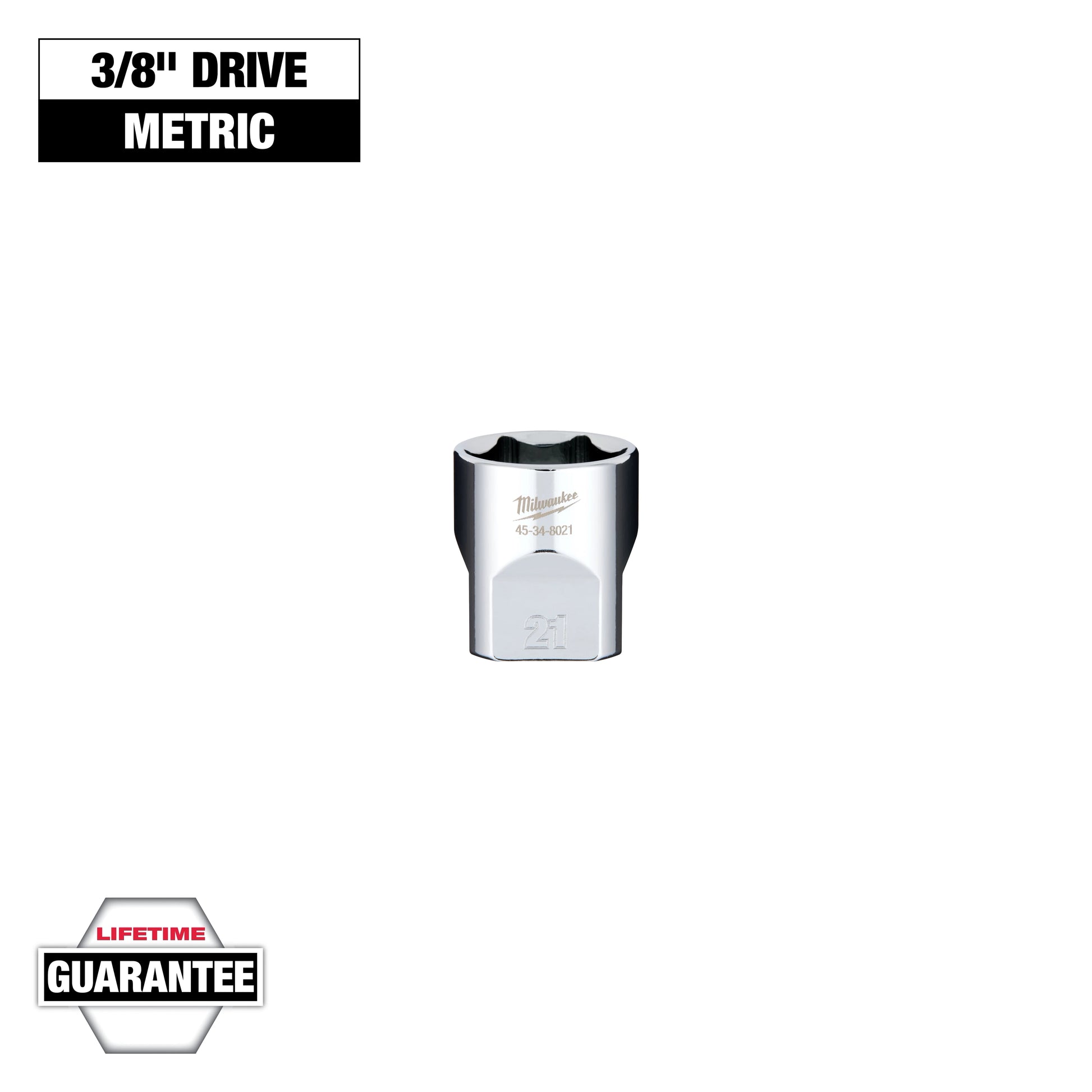 Milwaukee 3/8" Drive 21mm Socket — 45-34-8021