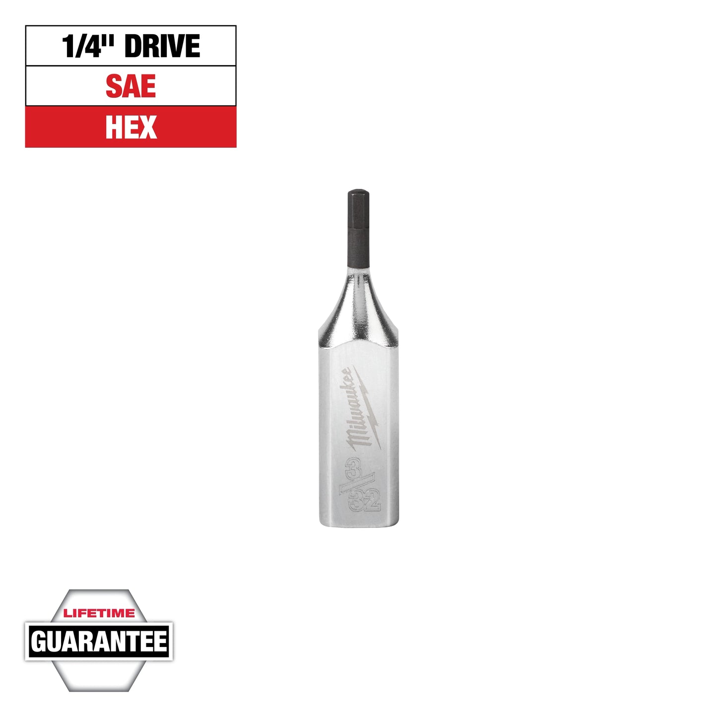 Milwaukee 1/4" Drive 3/32" Hex Bit Socket — 45-34-1022