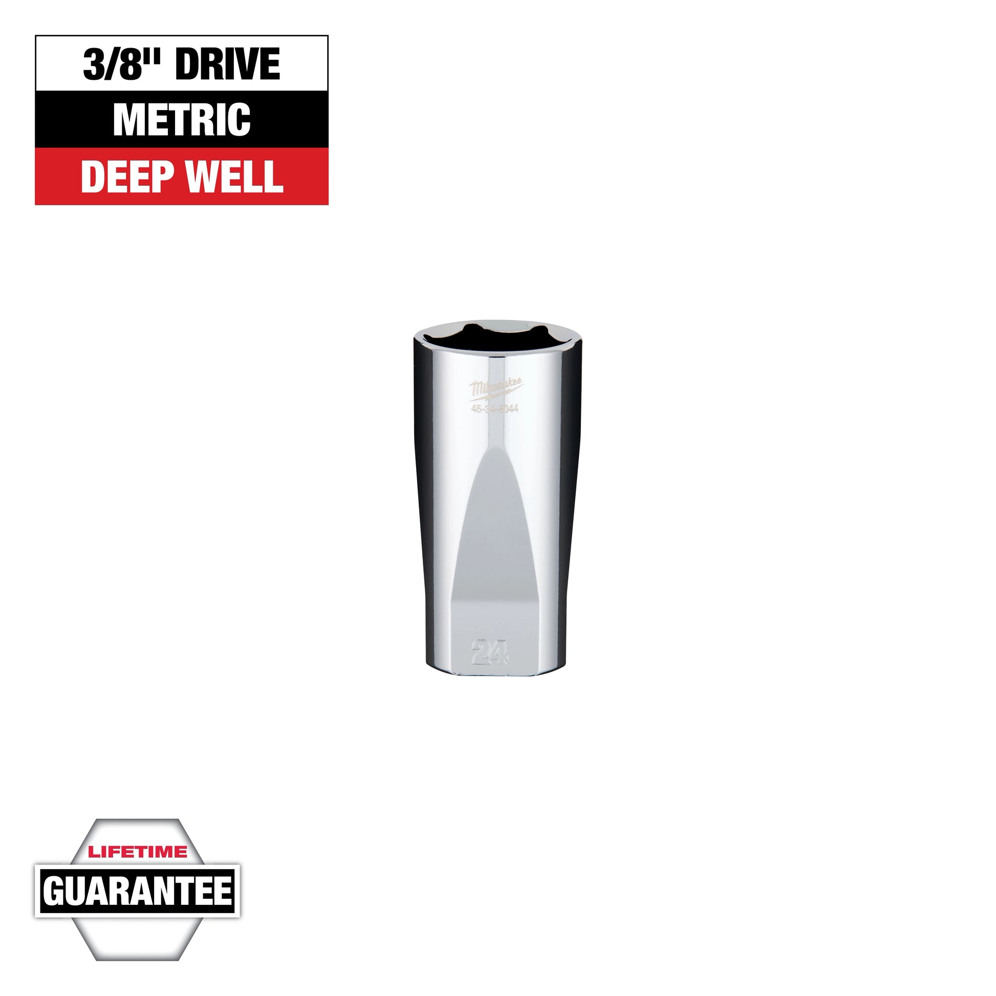 Milwaukee 3/8" Drive 24mm Deep Socket — 45-34-8044