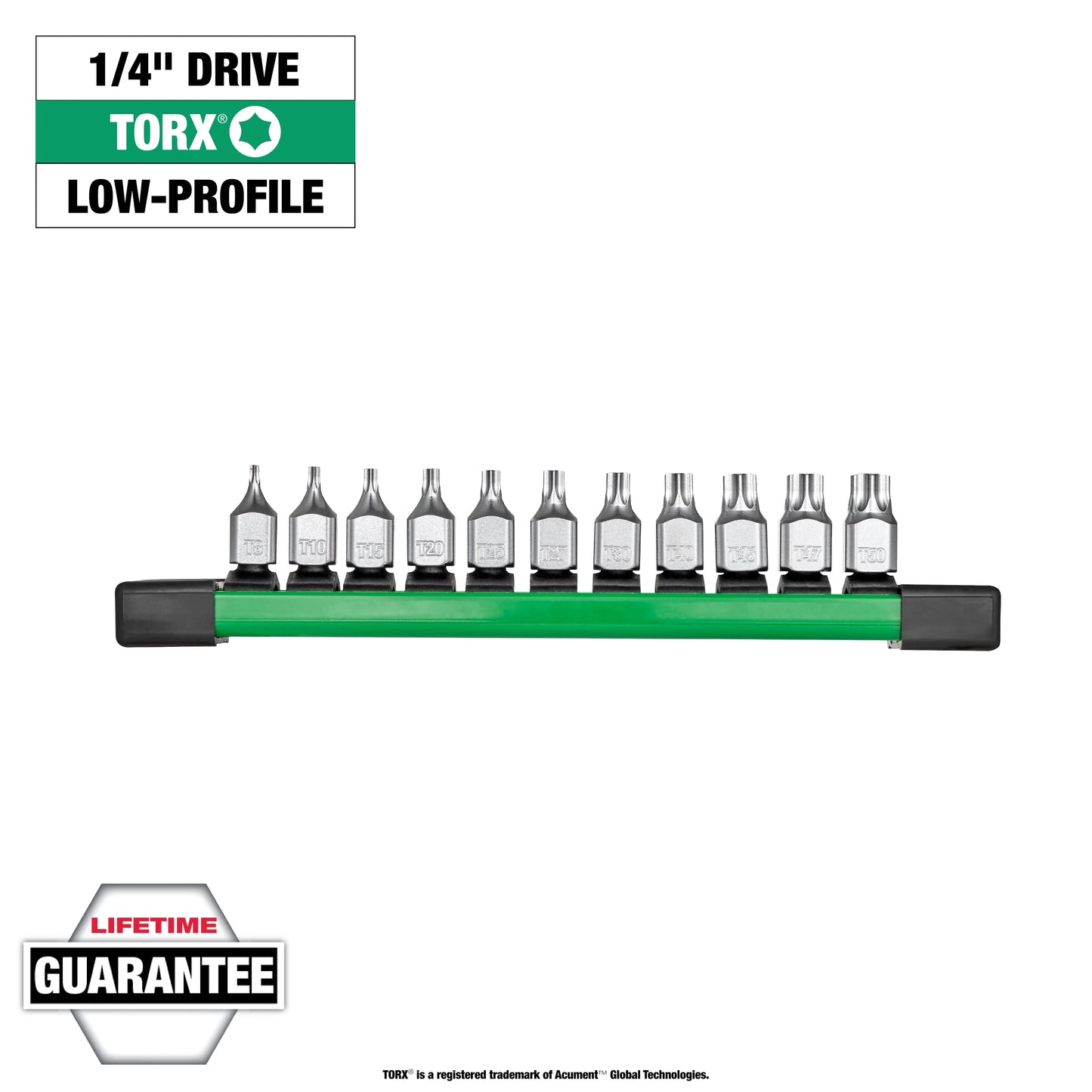 Milwaukee 11 pc 1/4" Drive Low-Profile TORX® Bit Socket Set — 48-22-9533