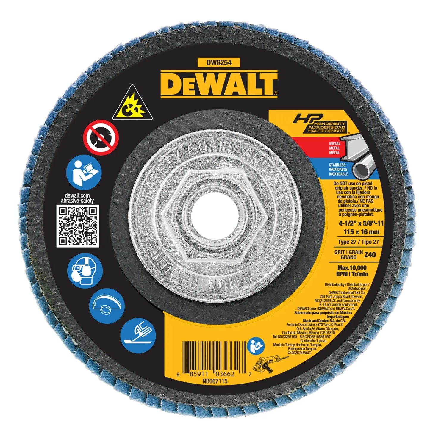 DEWALT 4-1/2-In. X 5/8-In.-11 XP™ Flap Disc (40 Grit) — DW8254