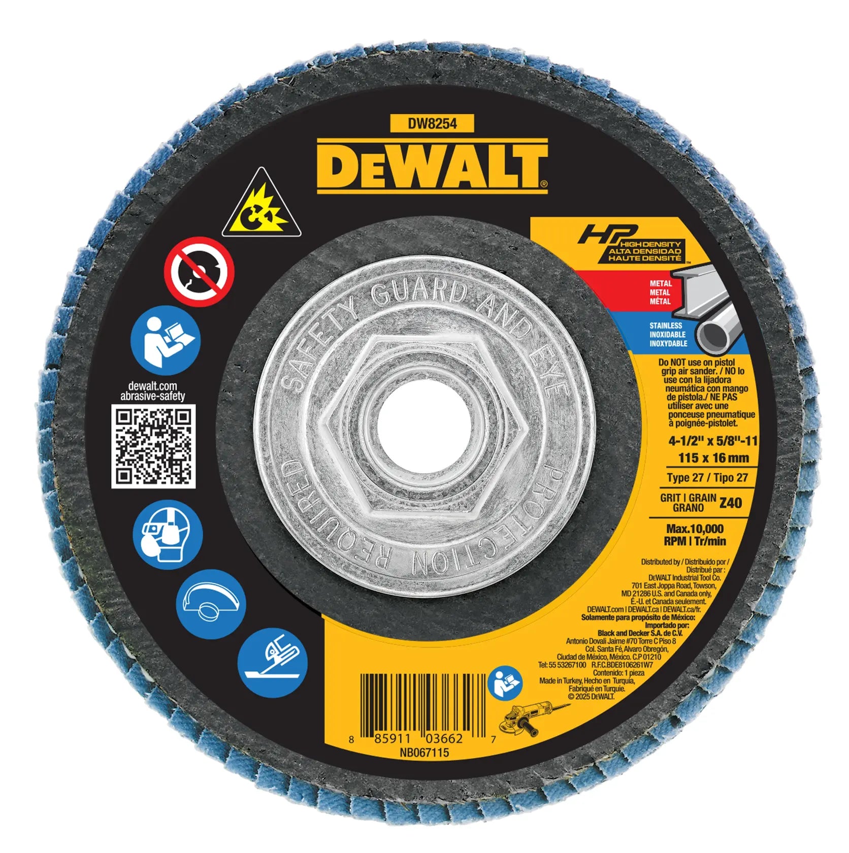 DEWALT 4-1/2-In. X 5/8-In.-11 XP™ Flap Disc (40 Grit) — DW8254