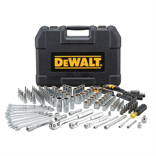 DEWALT Drive Socket Set For Mechanics, 200-Piece, 1/4" & 3/8" & 1/2" Drive, Mm/SAE — DWMT75000