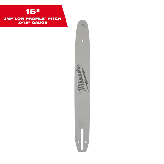 Milwaukee 16" 3/8" LOW PROFILE™ Pitch, .043" Gauge Guide Bar — 48-09-3001