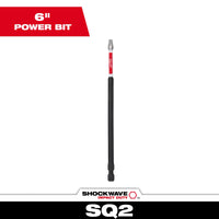 Milwaukee SHOCKWAVE™ Impact Duty 6" Square Recess #2 Power Bit — 48-32-4805