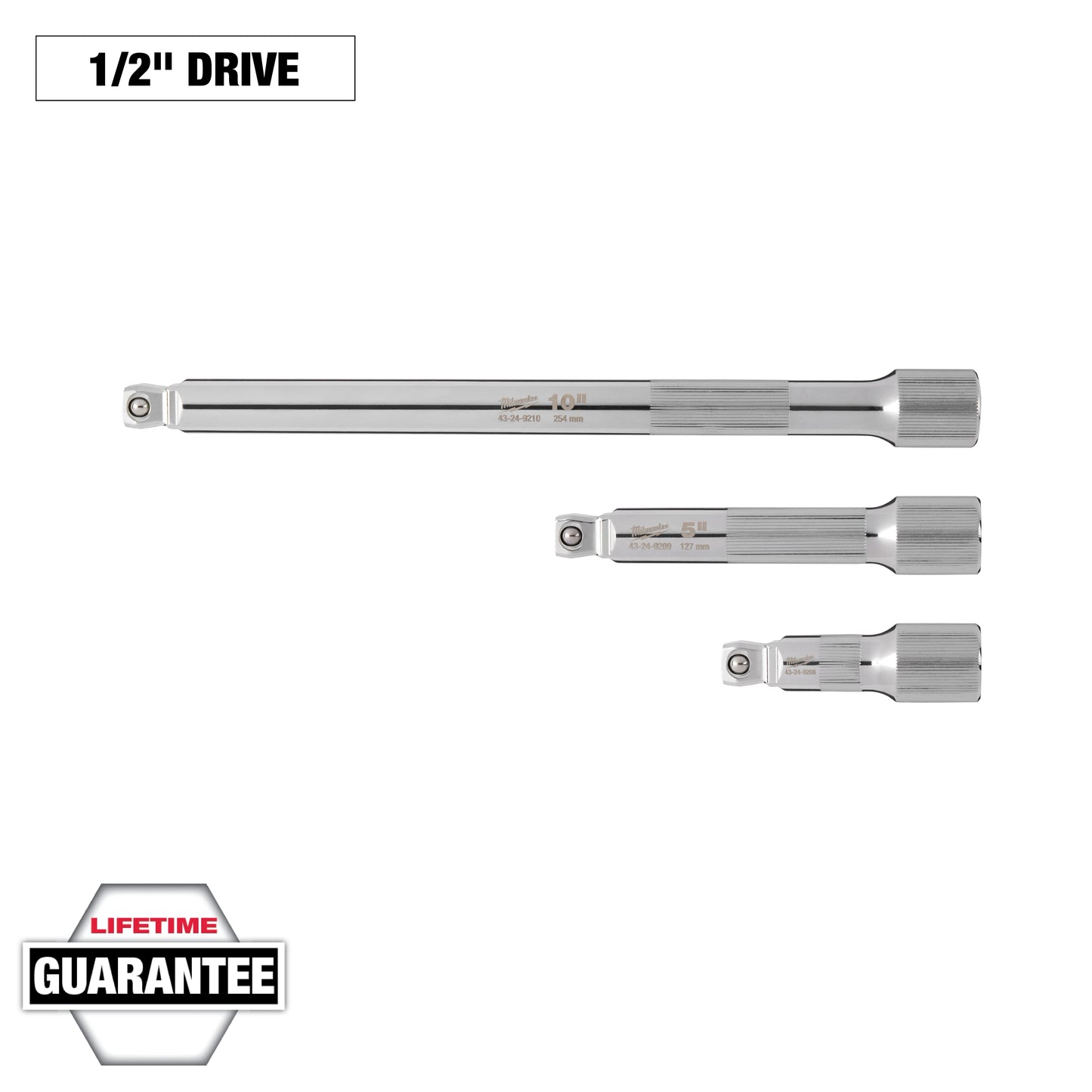 Milwaukee 3 pc 1/2” Drive Wobble Extension Set — 48-22-9352