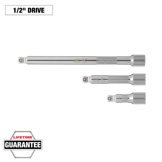 Milwaukee 3 pc 1/2” Drive Wobble Extension Set — 48-22-9352