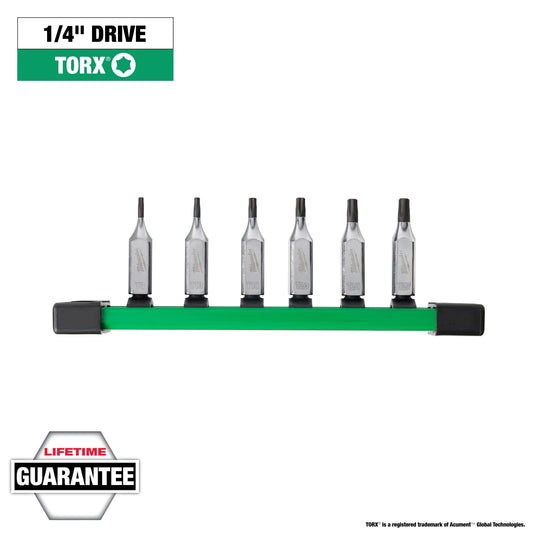 Milwaukee 6 pc 1/4" Drive TORX® Bit Socket Set — 48-22-9530