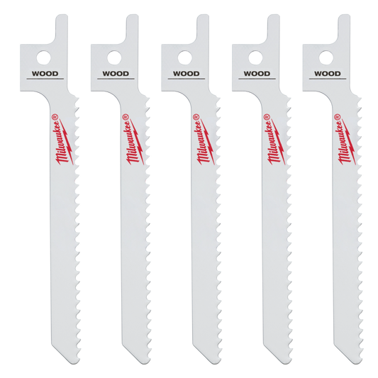 Milwaukee 3-1/2" 10 TPI SAWZALL® Blade for Wood Scroll (5 PK) — 49-00-5310