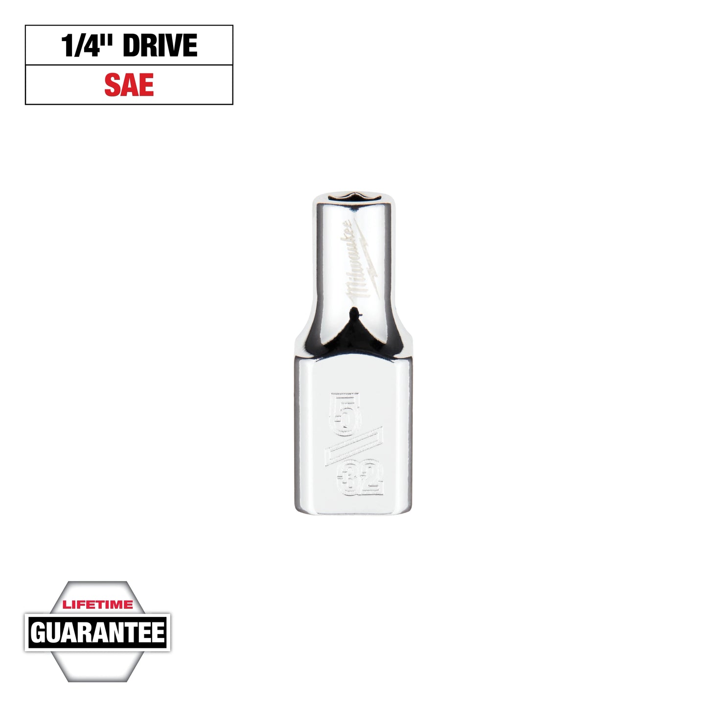 Milwaukee 1/4" Drive 5/32" SAE Deep Socket with FOUR FLAT™ Sides — 45-34-9000