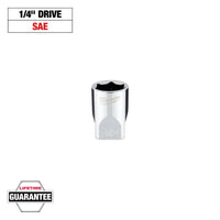 Milwaukee 1/4" Drive 1/2" SAE Deep Socket with FOUR FLAT™ Sides — 45-34-9009